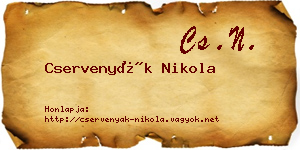 Cservenyák Nikola névjegykártya